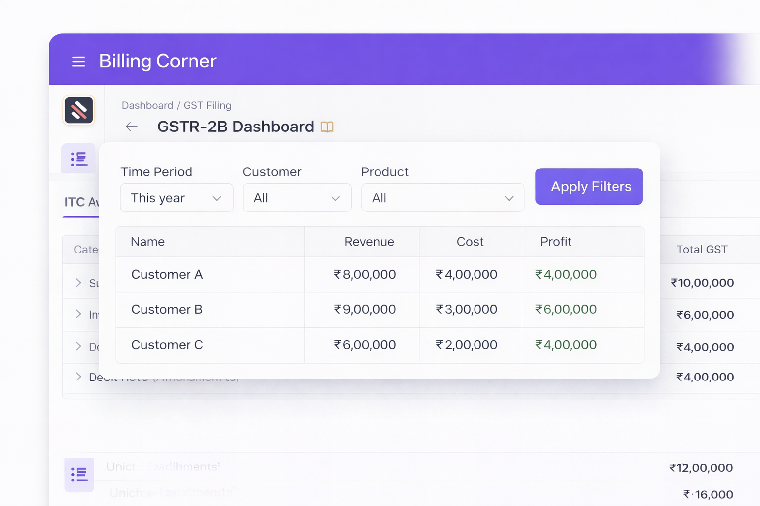 Advanced Profitability Insights Interface